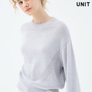 [유닛] 그레이 울 블렌드 크루넥 코스모스 풀오버 UFKKCN41AN-58