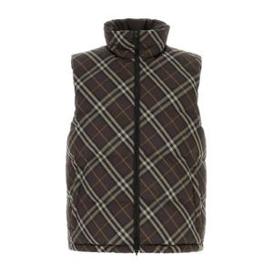 버버리 체크 패턴 자수 리버시블 다운 조끼 8117100 B2412