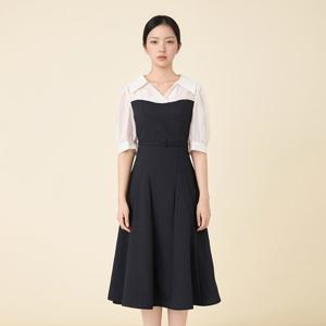 [린(의류)]와프레 배색 원피스 (LGOPPG9900)