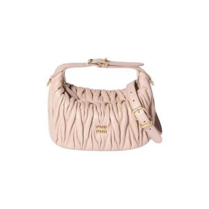 미우 미우 마테라쎄 나파 레더 파우치 파우더 핑크 5NE026-AFPP-F0236