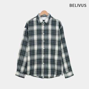 빌리버스 남자 빈티지감성 타탄 체크 셔츠 레이어드 남방 BWWT055