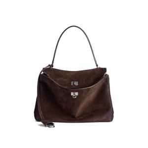 발렌시아가 로데오 탑 핸들 스웨이드 백 7897722AB4G