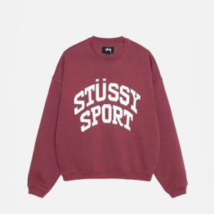 (당일발송)스투시 빅 크래클 스포츠 크루넥 맨투맨 스웨트셔츠 버건디 118537