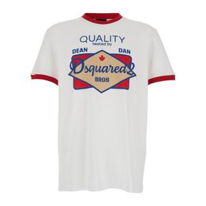 디스퀘어드2 그래픽 코튼 크루넥 레귤러 핏 티셔츠 S71GD1658 D