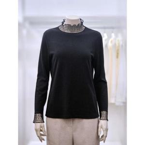 프렐린 세이브존02 블랙시스루배색티셔츠 RTP261S11