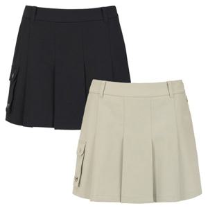 [양말증정]여성 로고 밴댕 플리츠 큐롯 스커트 (421E1PS204)