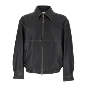 던스트 클래식 칼라 가죽 재킷 UDJU6A105G3 BRUSHEDBLACK