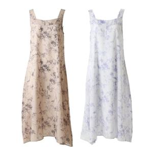 와코루 (롱슬립2매)고급 프린트나염 실크같은 느낌 프리미엄 여성슬립 (WFS3802RSET)