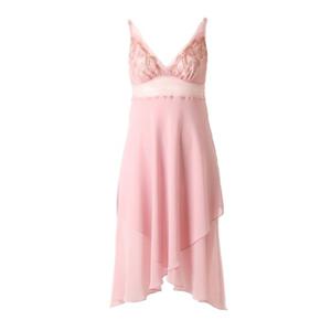 [비너스]엔틱핑크 오르화 쥬얼핏 쉬폰 튤레이스 풀슬립[OFS5962]