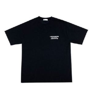 남자 하츠 프린팅 라운드 반팔 티셔츠 RB-TSH-Q013-블랙