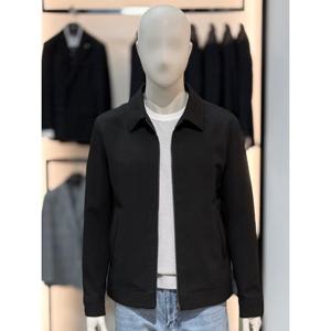 [바쏘옴므]블랙 플리츠 카라 집업 스판 캐주얼 점퍼