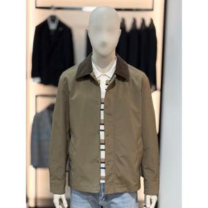 [바쏘옴므]카키 코듀로이 카라배색 바람막이 캐주얼점퍼