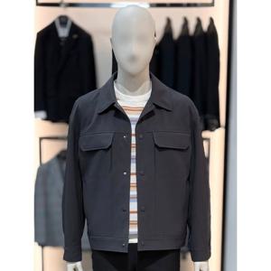 [바쏘옴므]차콜 세미오버핏 트러커 블루종 점퍼