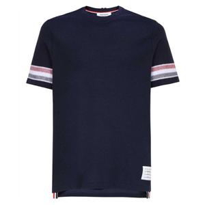 톰브라운 남성 RWB 스트라이프 반팔티셔츠 네이비 MJS204AJ0046415