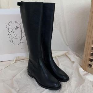 [디자이어로즈][디자이어로즈] 여성 블랙 롱부츠 옆지퍼 가죽부
