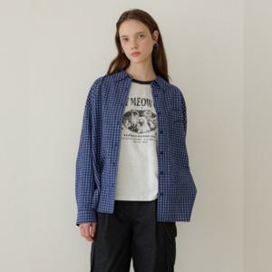 [올리브데올리브]자수 장식 포켓 체크 셔츠 OW5AB885