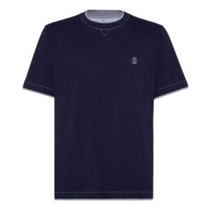 브루넬로 쿠치넬리 레이어링 코튼 저지 크루넥 티셔츠 M0B137451