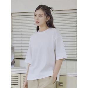 탑텐 TOPTEN 여성 COOL Air 코튼 더블니트 릴랙스핏 T 반팔_MSG2TS2007 MSG2TS2007 405853