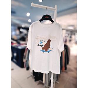 [지프키즈] 크랙 빈티지 보드곰 반팔티 KR2TSU241 WH