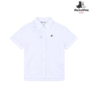 [블랙앤화이트]여성 서커 반팔 블라우스 6016LAUP_WHITE