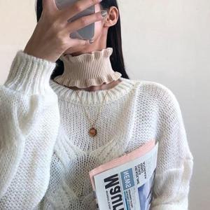 크리스마스의상 여성패션넥워머 페이크목폴라 파티룩 클럽코디