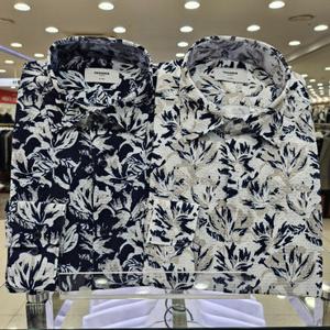 [레노마셔츠]경량 네추럴 빅플라워 서커 프린트 일반셔츠 RPSSG1