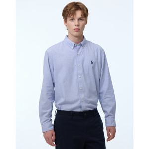 헤지스 남성 24FW 반값세일스테디셀러 블루 체크 면 긴팔캐주얼셔츠 WHSH4D402B2