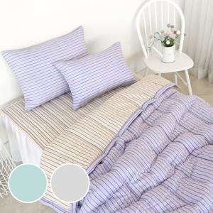 올리버하우스 헬리 스트라이프 차렵이불+패드+베개커버 세트 Q