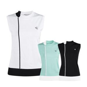 럭스골프 여성 면 니트 민소매티셔츠 (LB2M502W)