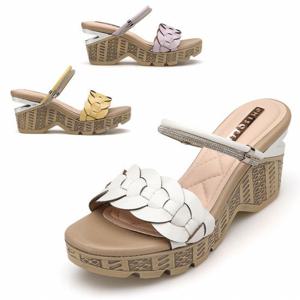 [미소페] 여성 짜임키높이 샌들 012224023 8cm 3color