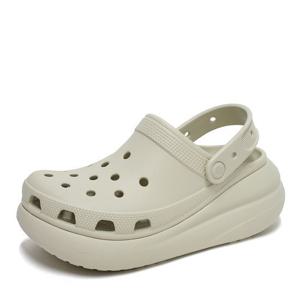 [크록스 슈즈]크록스 클래식 크러쉬 공용 플랫폼 클로그 샌들 슬리퍼 아이보리 207521-2Y2