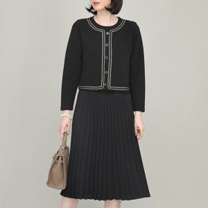 애비뉴투지 엄마옷 코코 트위드 가디건 일체형 원피스 K02309