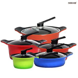 키친아트 S100G 주물냄비 세라믹코팅 냄비세트 5종A 편18+양20+24+전24+곰28