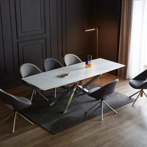 홈앤힐 톤드 확장형 8인용 세라믹 식탁세트 (회전의자)