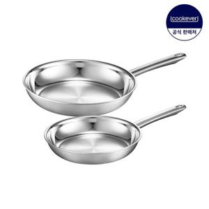 쿡에버 프라임 인덕션 통3중 스텐 프라이팬 2종 세트 (팬24+28)