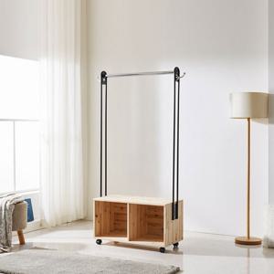 시스모 삼나무 오픈수납 800 일자 이동식행거 옷걸이행거