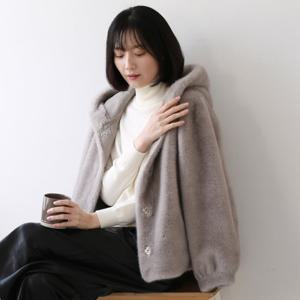 [웬디즈갤러리]애니언 후드 밍크퍼 코트 / 여성 페이크퍼 자켓