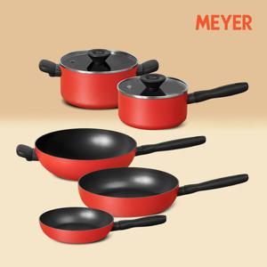 마이어 바우하우스 인덕션시리즈 프라이팬 웍&냄비 레드 5종세트