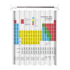 케미컬 원소기호 욕실 방수 PEVA 샤워 가림막 커튼 봉 세트