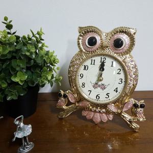 선물 앵두 부엉이 핑크 실버 골드 주석 무소음 탁상시계