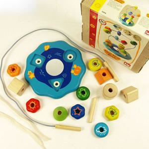 장난감 소근육 교구 발달 실꿰기 롤러코스터 완구 선물