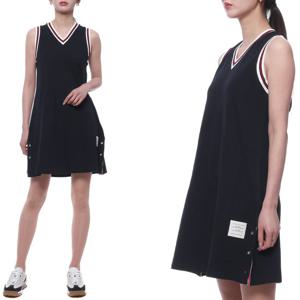 [톰브라운(잡화)]24SS 여성 피케 스트라이프 민소매 원피스 (FJD108A 00050 415 24S)