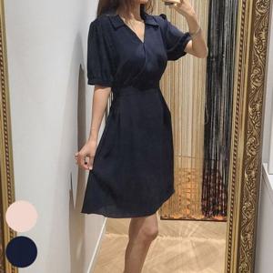 빅사이즈미시옷 랩 빅사이즈 쉬폰 원피스 307P712S 브이 리본