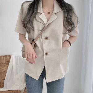 린넨캐주얼데일리자켓 UK83 데일리 캐주얼 린넨 반팔자켓 220407