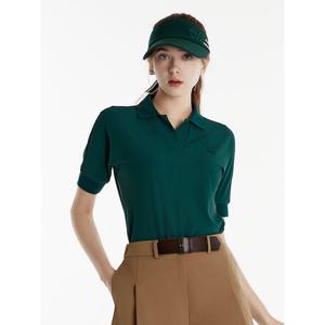 [듀빅]듀빅 여성 가오리핏 오픈카라 반팔티셔츠 DE1WTS112DG