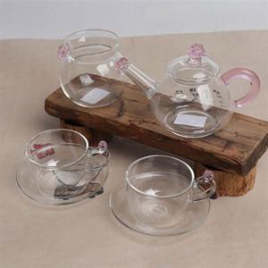 핑크로즈 2인 유리다기세트 주전자 150ml 01250AF