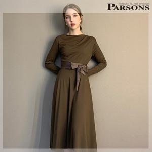 [파슨스] 실키리본 입술넥 원피스 (ASSQ9OP03)