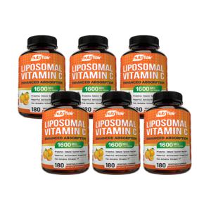 6개X  뉴트리플레어  리포조말  비타민  C  1600mg  180캡슐