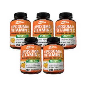 5개X  뉴트리플레어  리포조말  비타민  C  1600mg  180캡슐