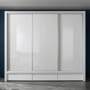 (착불)우아미가구 브리델 UV하이그로시 슬라이딩 장롱 3통 서랍